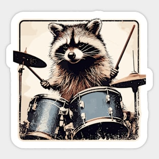 Raccoon drummer Sticker